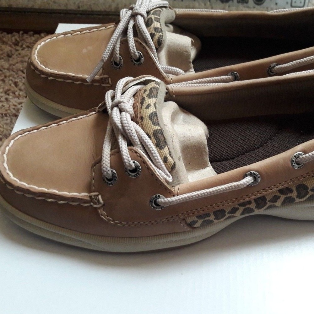 NIB Sperry Top-sider Laguna Linen/Leopard